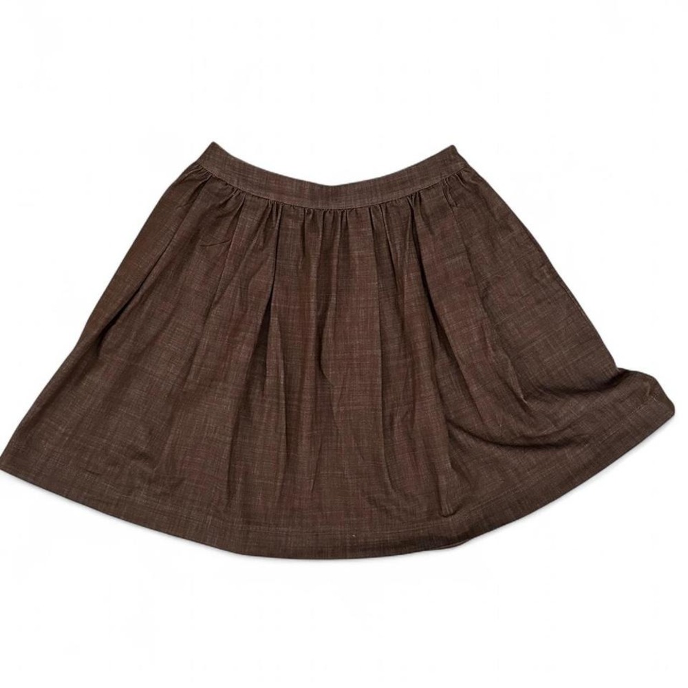 Mackintosh Philosophy Brown Pleated Mini‎ Skirt Cotton Blend Size 36